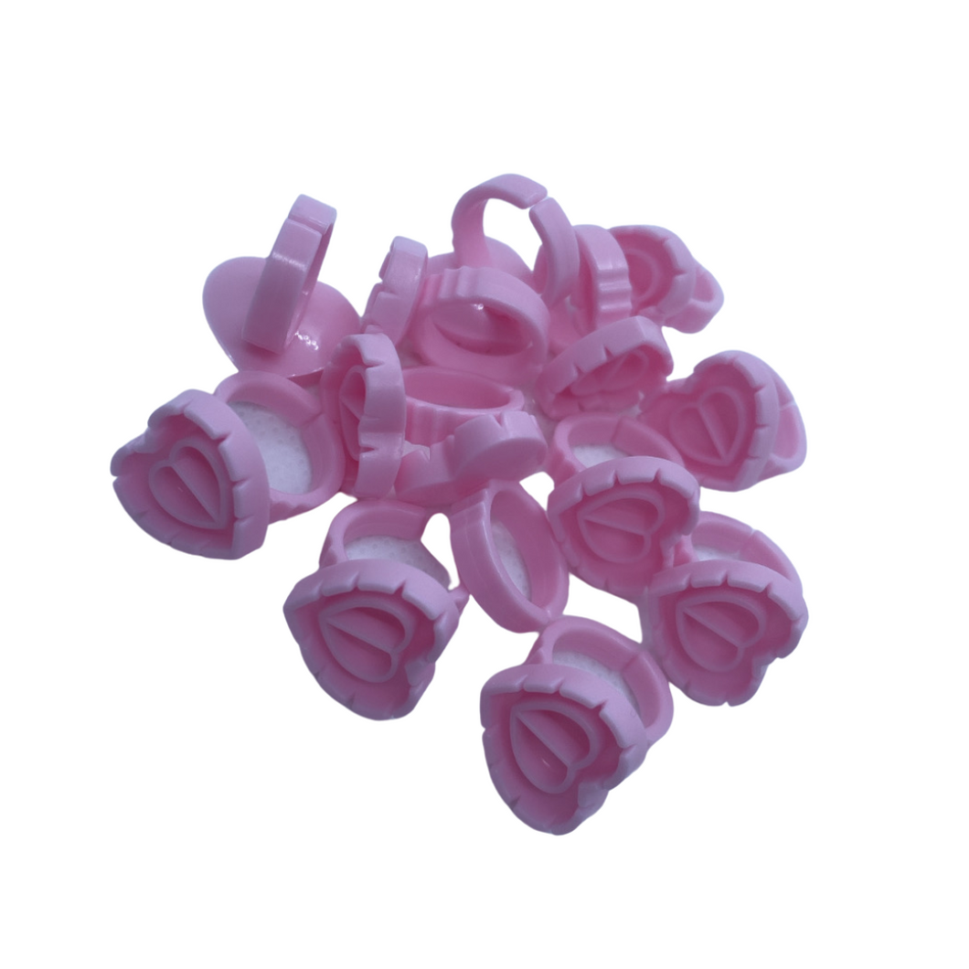 Pink Heart Glue Rings
